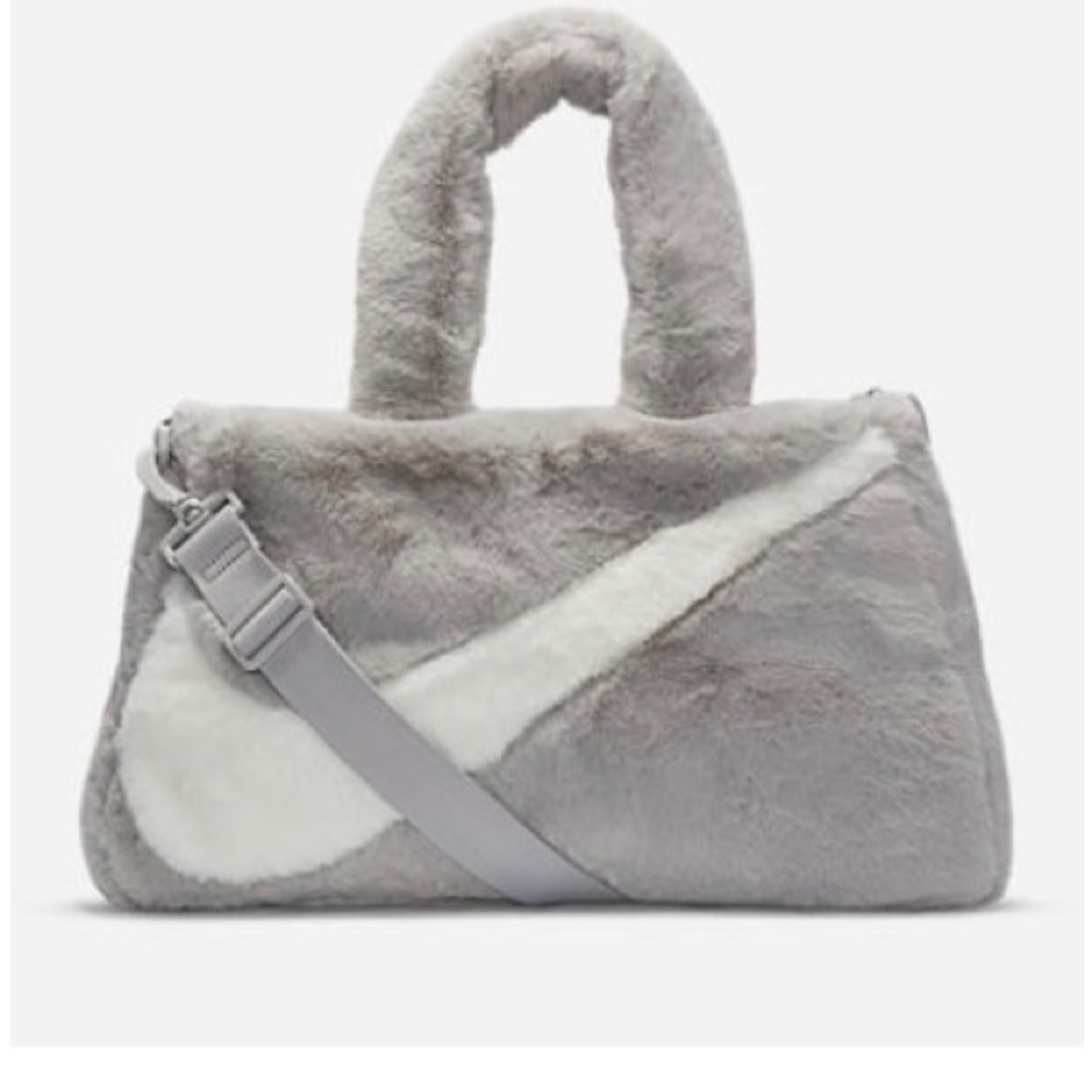 Nike sportswear faux fur tote 10L grey